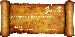 Zsembery Krisztina névjegykártya