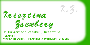 krisztina zsembery business card